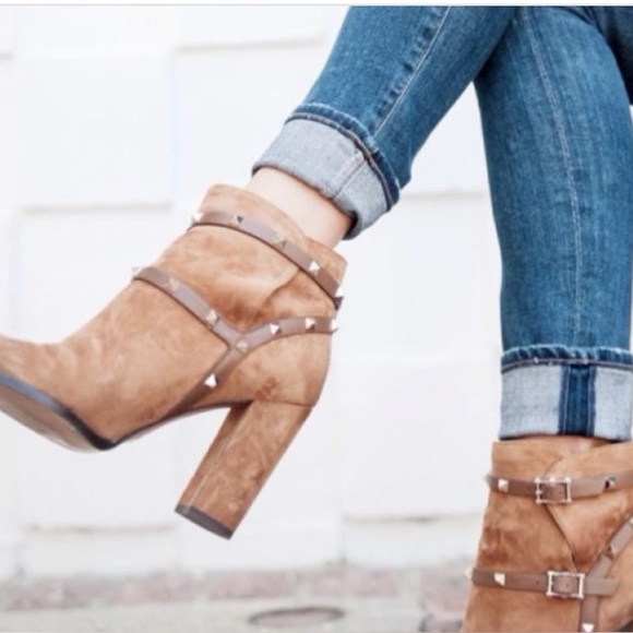 Valentino Garavani Shoes - Authentic Valentino Garavani Suede Rockstud Booties, Sz EU 39